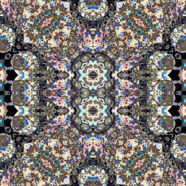 Kusursuz sanat modeli. Kusursuz sanat soyut arka plan. Etnik doku. Kaleydoskop arkaplanı