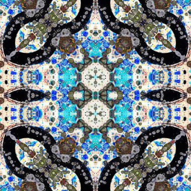 Kusursuz sanat modeli. Kusursuz sanat soyut arka plan. Etnik doku. Kaleydoskop arkaplanı