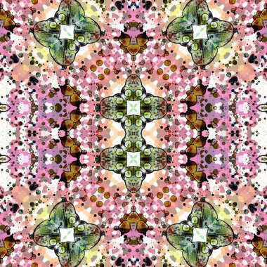 Kusursuz sanat modeli. Kusursuz sanat soyut arka plan. Etnik doku. Kaleydoskop