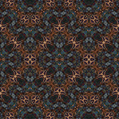 Kusursuz dokuma deseni. Örülmüş arka plan. Halı desensiz. Soyut arkaplan. Sanat kaleydoskobu