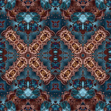 Kusursuz dokuma deseni. Örülmüş arka plan. Halı desensiz. Soyut arkaplan. Sanat kaleydoskobu