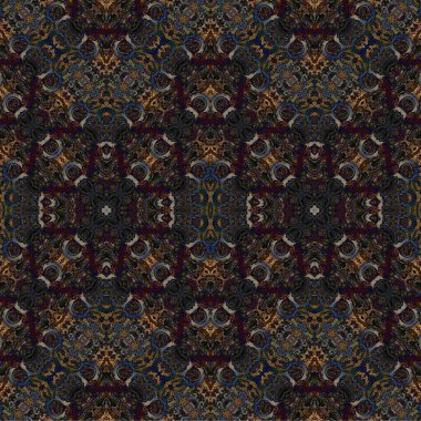 Kusursuz dokuma deseni. Örülmüş arka plan. Halı desensiz. Soyut arkaplan. Sanat kaleydoskobu