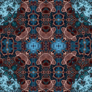 Seamless ethnic pattern. Abstract retro background. Seamless texture. Symmetrical background. Art texture