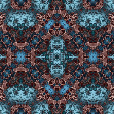 Seamless ethnic pattern. Abstract retro background. Seamless texture. Symmetrical background. Art texture