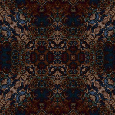 Kusursuz etnik düzen. Soyut retro arka plan. Kusursuz bir doku. Simetrik arkaplan. Sanat dokusu