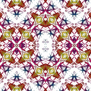 Kusursuz etnik düzen. Soyut retro arka plan. Kusursuz bir doku. Simetrik arkaplan. Sanat dokusu