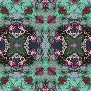 Kusursuz kaotik şablon. Soyut sanat geçmişi. Kusursuz bir doku. Modern arka plan. Mandala