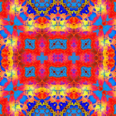 Kusursuz etnik düzen. Soyut retro arka plan. Kusursuz bir doku. Simetrik arkaplan. Sanat dokusu