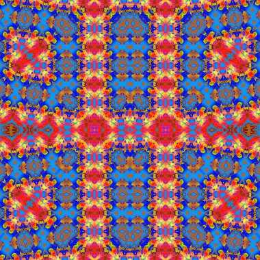 Kusursuz etnik düzen. Soyut retro arka plan. Kusursuz bir doku. Simetrik arkaplan. Sanat dokusu