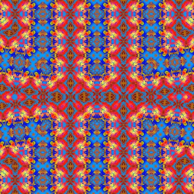 Kusursuz etnik düzen. Soyut retro arka plan. Kusursuz bir doku. Simetrik arkaplan. Sanat dokusu