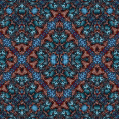 Kusursuz etnik düzen. Soyut retro arka plan. Kusursuz bir doku. Simetrik arkaplan. Sanat dokusu