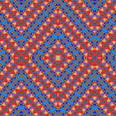 Kusursuz etnik düzen. Soyut retro arka plan. Kusursuz bir doku. Simetrik arkaplan. Sanat dokusu