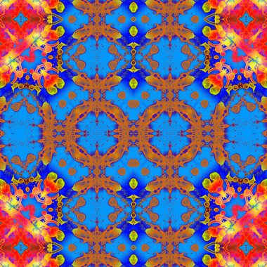 Kusursuz etnik düzen. Soyut retro arka plan. Kusursuz bir doku. Simetrik arkaplan. Sanat dokusu