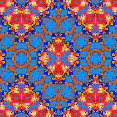 Kusursuz etnik düzen. Soyut retro arka plan. Kusursuz bir doku. Simetrik arkaplan. Sanat dokusu