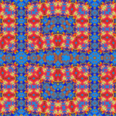 Kusursuz etnik düzen. Soyut retro arka plan. Kusursuz bir doku. Simetrik arkaplan. Sanat dokusu