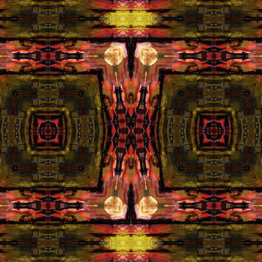 Kusursuz etnik düzen. Soyut retro arka plan. Kusursuz bir doku. Simetrik arkaplan. Sanat dokusu