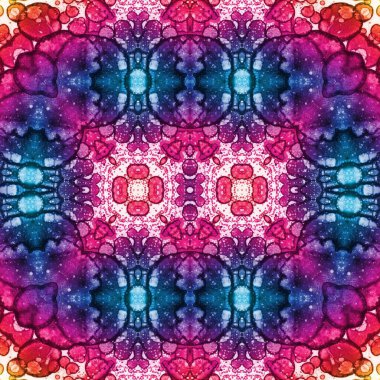 Kusursuz etnik düzen. Soyut retro arka plan. Kusursuz bir doku. Simetrik arkaplan. Sanat dokusu