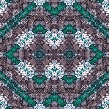 Kusursuz etnik düzen. Soyut retro arka plan. Kusursuz bir doku. Simetrik arkaplan. Sanat dokusu