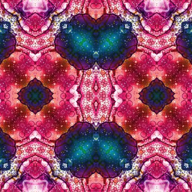 Kusursuz etnik düzen. Soyut retro arka plan. Kusursuz bir doku. Simetrik arkaplan. Sanat dokusu