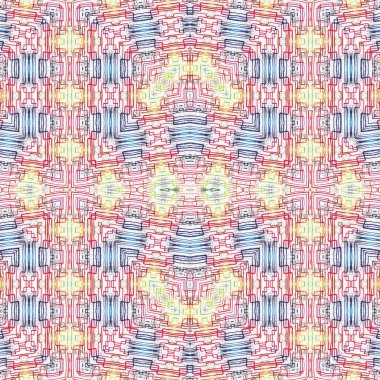 Kusursuz etnik düzen. Soyut retro arka plan. Kusursuz bir doku. Simetrik arkaplan. Sanat dokusu