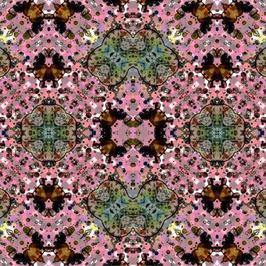 Kusursuz etnik düzen. Soyut retro arka plan. Kusursuz bir doku. Simetrik arkaplan. Sanat dokusu