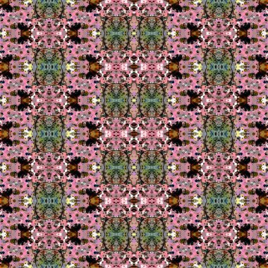 Kusursuz etnik düzen. Soyut retro arka plan. Kusursuz bir doku. Simetrik arkaplan. Sanat dokusu