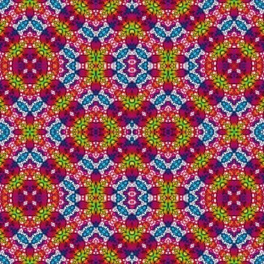 Kusursuz kaleydoskop deseni. Soyut etnik köken. Kusursuz bir doku. Yaratıcı bir geçmiş. Çizimler