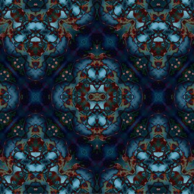 Kusursuz kaleydoskop deseni. Soyut etnik köken. Kusursuz bir doku. Yaratıcı bir geçmiş. Çizimler