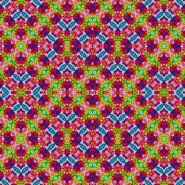 Kusursuz kaleydoskop deseni. Soyut etnik köken. Kusursuz bir doku. Yaratıcı bir geçmiş. Çizimler