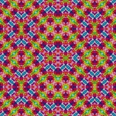 Kusursuz kaleydoskop deseni. Soyut etnik köken. Kusursuz bir doku. Yaratıcı bir geçmiş. Çizimler