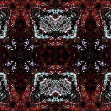 Kusursuz kaleydoskop deseni. Soyut etnik köken. Kusursuz bir doku. Yaratıcı bir geçmiş. Çizimler