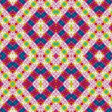 Kusursuz kaleydoskop deseni. Soyut etnik köken. Kusursuz bir doku. Yaratıcı bir geçmiş. Çizimler