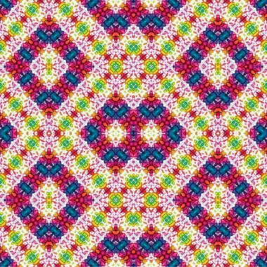 Kusursuz kaleydoskop deseni. Soyut etnik köken. Kusursuz bir doku. Yaratıcı bir geçmiş. Çizimler