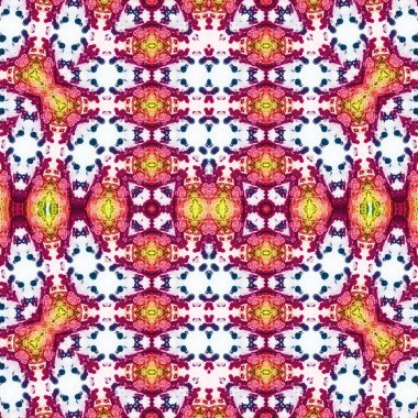 Kusursuz kaleydoskop deseni. Soyut etnik köken. Kusursuz bir doku. Yaratıcı bir geçmiş. Çizimler