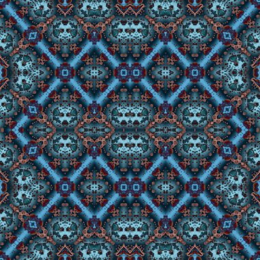 Kusursuz kaleydoskop deseni. Soyut etnik köken. Kusursuz bir doku. Yaratıcı bir geçmiş. Çizimler