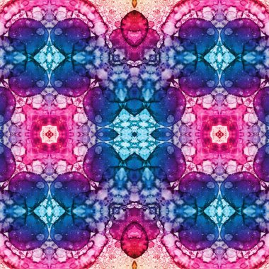 Kusursuz kaleydoskop deseni. Soyut etnik köken. Kusursuz bir doku. Yaratıcı bir geçmiş. Çizimler