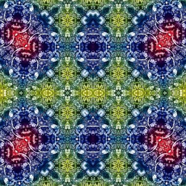 Kusursuz kaleydoskop deseni. Soyut etnik köken. Kusursuz bir doku. Yaratıcı bir geçmiş. Çizimler