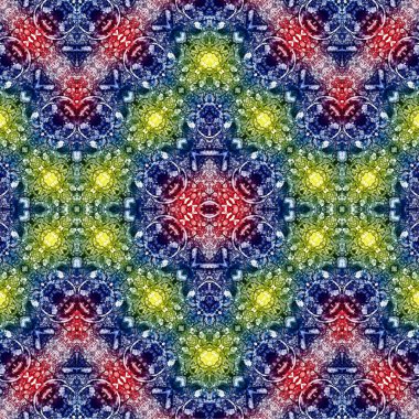 Kusursuz kaleydoskop deseni. Soyut etnik köken. Kusursuz bir doku. Yaratıcı bir geçmiş. Çizimler