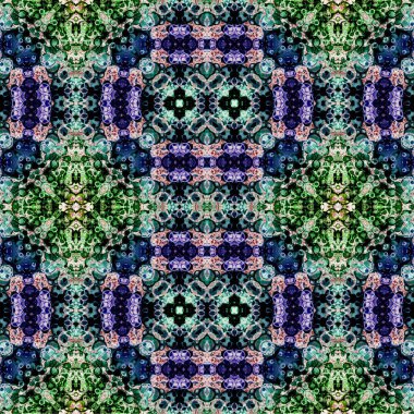 Kusursuz kaleydoskop deseni. Soyut etnik köken. Kusursuz bir doku. Yaratıcı bir geçmiş. Çizimler