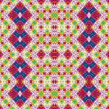 Kusursuz kaleydoskop deseni. Soyut etnik köken. Kusursuz bir doku. Yaratıcı bir geçmiş. Çizimler