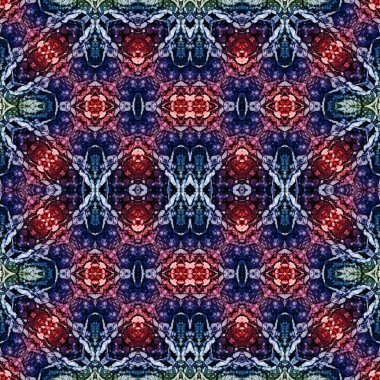 Kusursuz kaleydoskop deseni. Soyut etnik köken. Kusursuz bir doku. Yaratıcı bir geçmiş. Çizimler