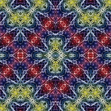 Kusursuz kaleydoskop deseni. Soyut etnik köken. Kusursuz bir doku. Yaratıcı bir geçmiş. Çizimler