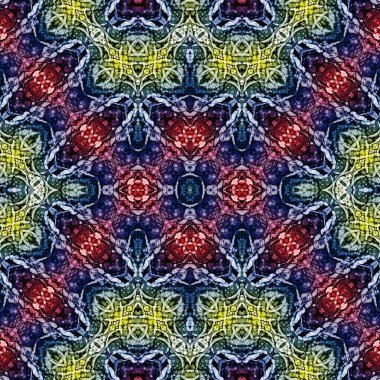 Kusursuz kaleydoskop deseni. Soyut etnik köken. Kusursuz bir doku. Yaratıcı bir geçmiş. Çizimler