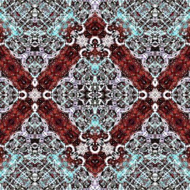 Kusursuz kaleydoskop deseni. Soyut etnik köken. Kusursuz bir doku. Yaratıcı bir geçmiş. Çizimler