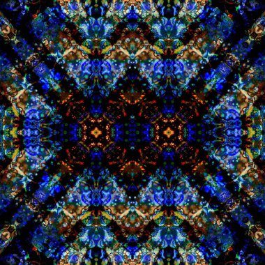 Kusursuz kaleydoskop deseni. Soyut etnik köken. Kusursuz bir doku. Yaratıcı bir geçmiş. Çizimler