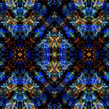 Kusursuz kaleydoskop deseni. Soyut etnik köken. Kusursuz bir doku. Yaratıcı bir geçmiş. Çizimler