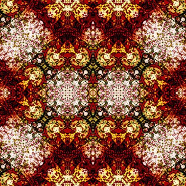 Kusursuz kaleydoskop deseni. Soyut etnik köken. Kusursuz bir doku. Yaratıcı bir geçmiş. Çizimler