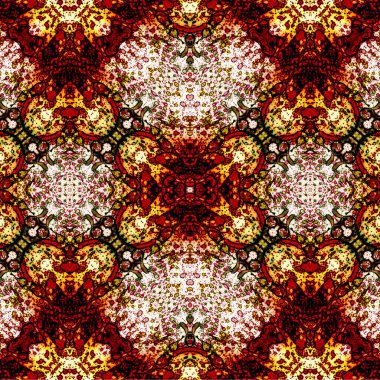 Kusursuz kaleydoskop deseni. Soyut etnik köken. Kusursuz bir doku. Yaratıcı bir geçmiş. Çizimler