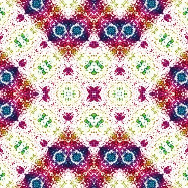 Kusursuz kaleydoskop deseni. Soyut etnik köken. Kusursuz bir doku. Yaratıcı bir geçmiş. Çizimler