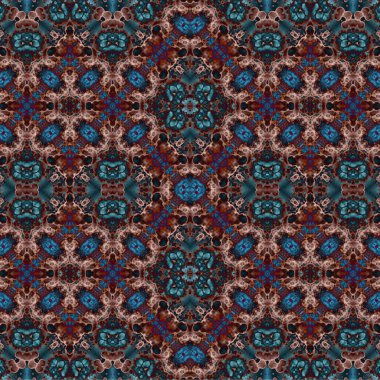 Kusursuz kaleydoskop deseni. Soyut etnik köken. Kusursuz bir doku. Yaratıcı bir geçmiş. Çizimler